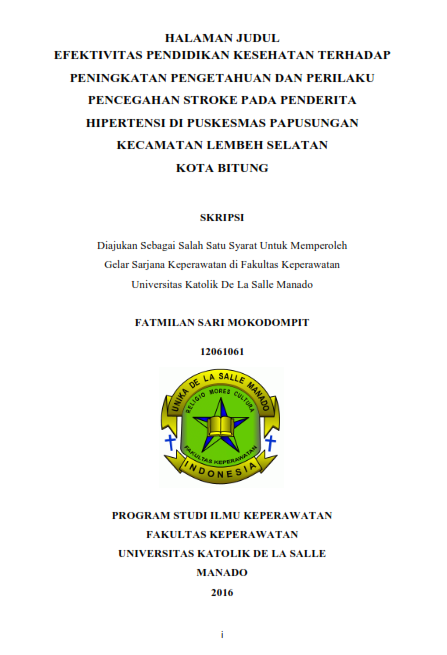 EFEKTIVITAS PENDIDIKAN KESEHATAN TERHADAP PENINGKATAN PENGETAHUAN DAN ...